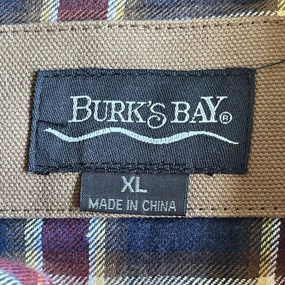 Burks Bay Mens Jacket Extra Large XL Brown Full Zip NRA Plaid Lined Workwear - Picture 8 of 14